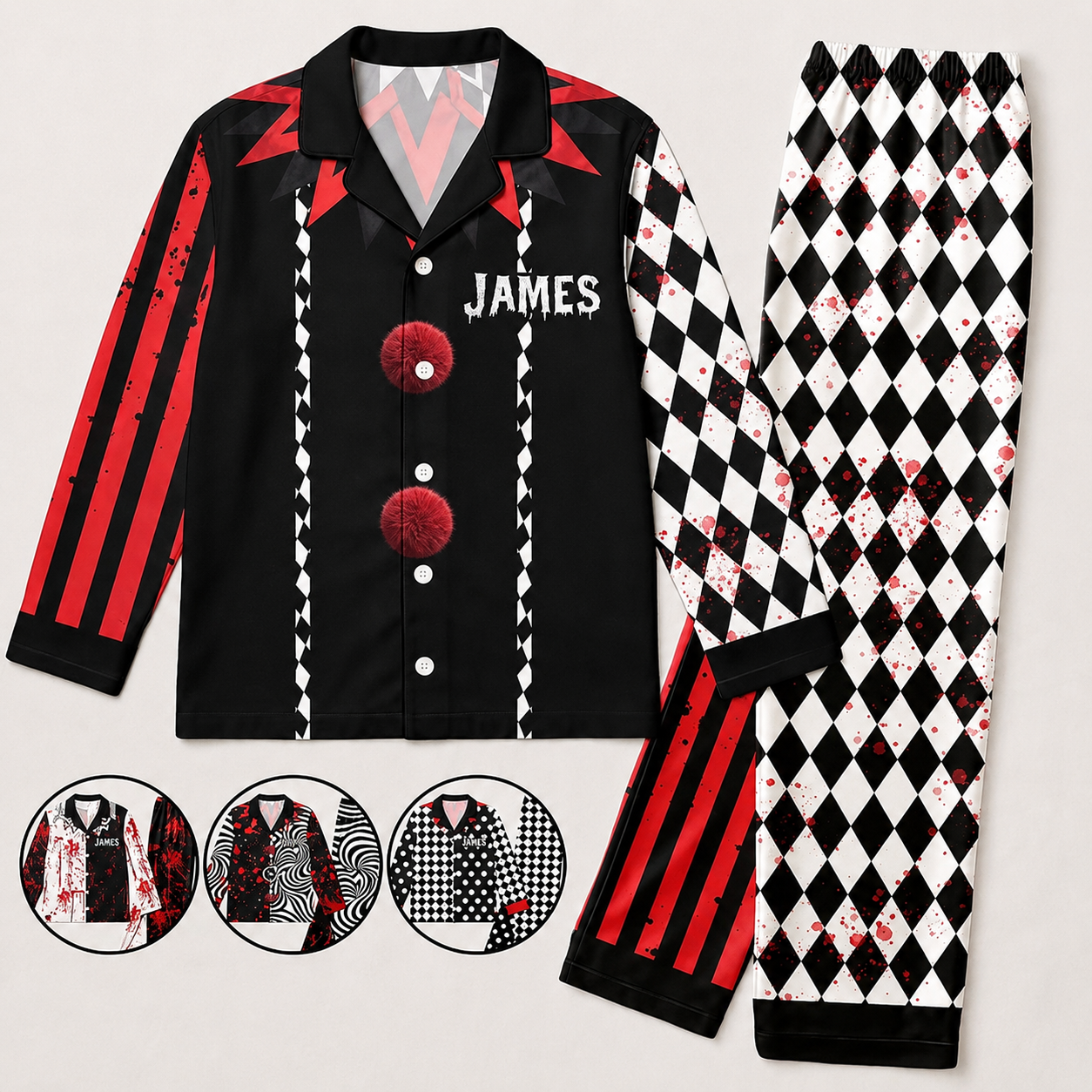 Personalized Funny Clown Pajama Set for Halloween Family Costume Pajama Set GradoCreations