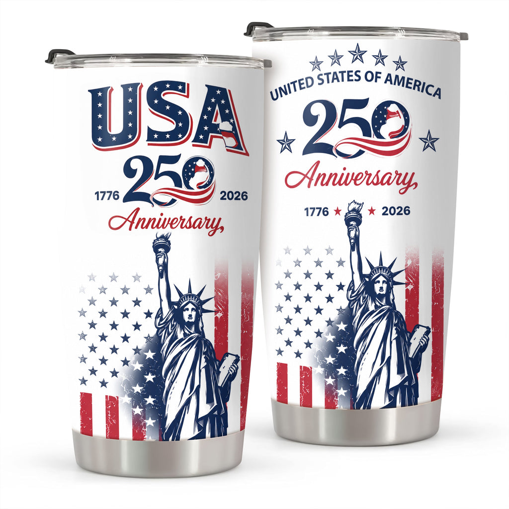 Personalized USA 250th Anniversary Fat Tumbler Gift for Family HN590 - Fat Tumbler GradoCreations