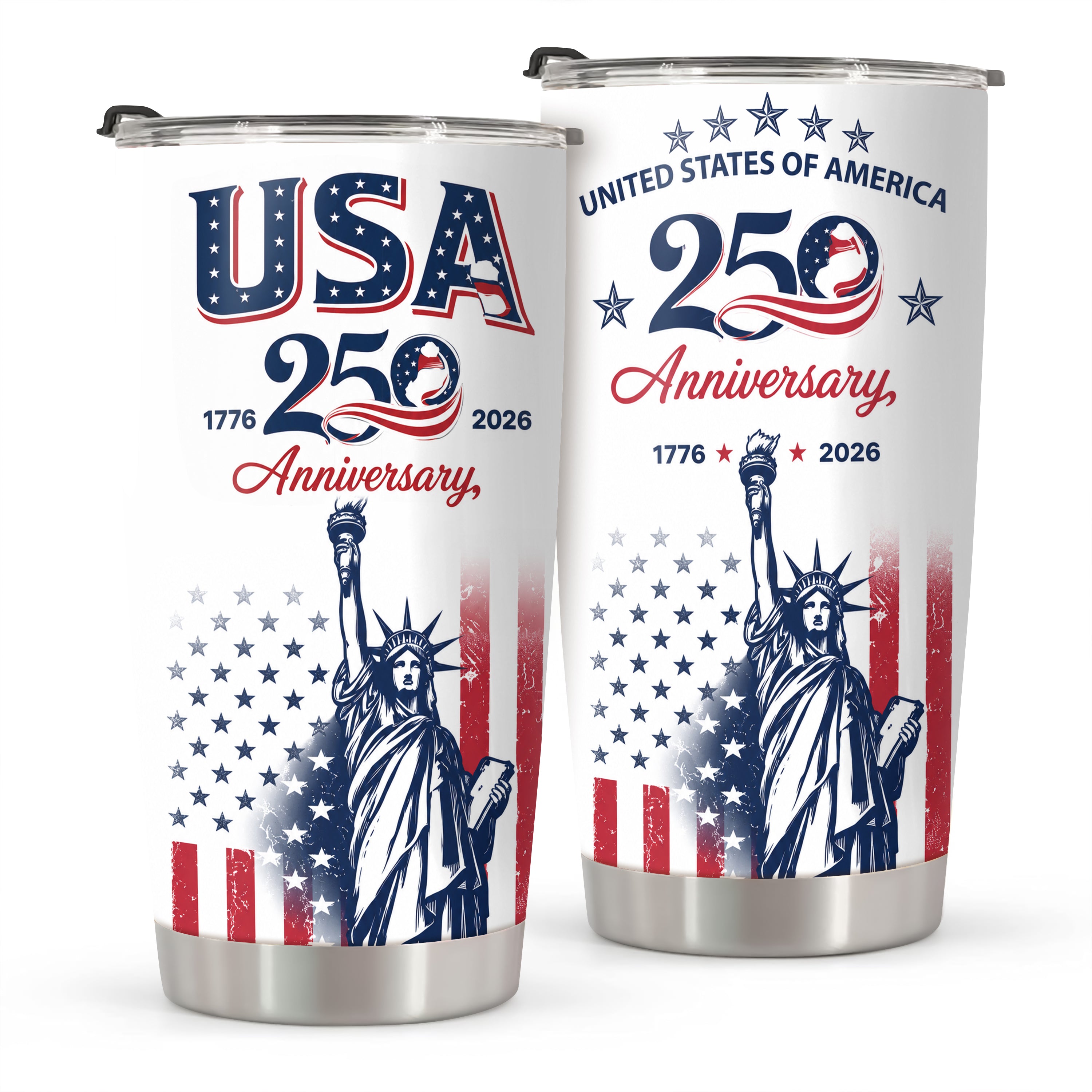 Personalized USA 250th Anniversary Fat Tumbler Gift for Family HN590 - Fat Tumbler GradoCreations