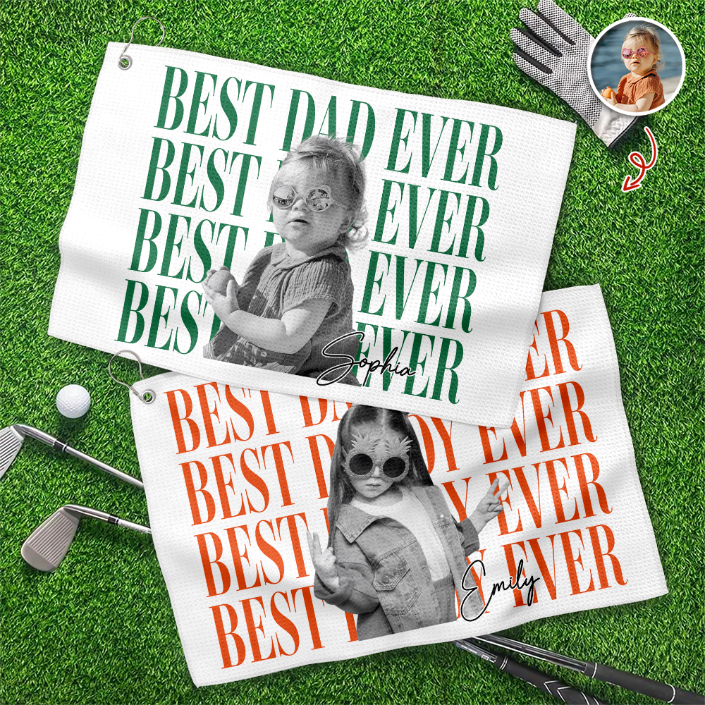 Personalized Vintage Photo Golf Towel Gift for Dad's Day HN590 - Golf Towel GradoCreations
