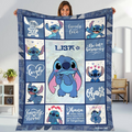 Personalized Lilo and Stitch Blanket Custom Name Gift for Kids