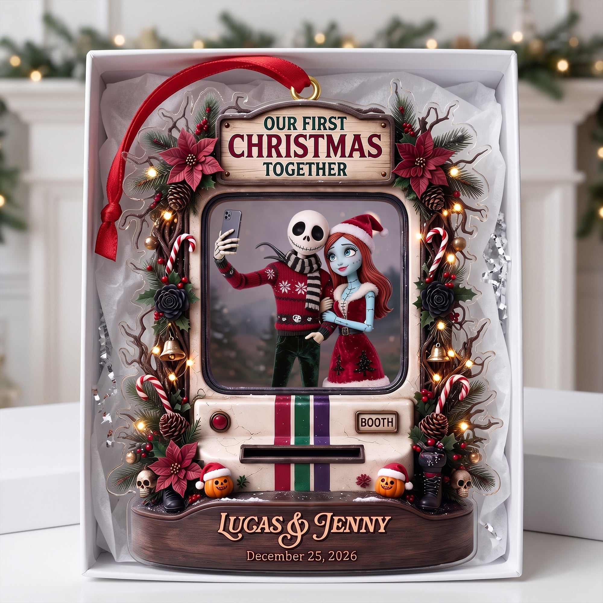 Personalized Acrylic Ornament Our First Christmas Gift for Couple Ornament GradoCreations