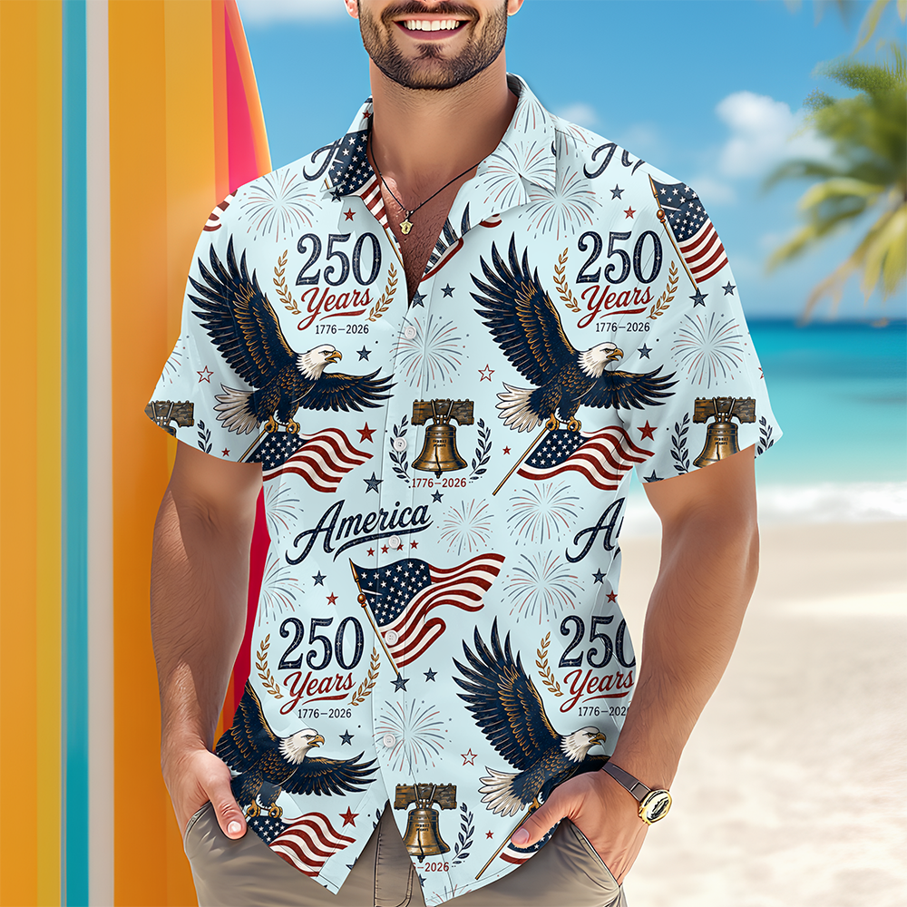 Personalized 250th Anniversary America Hawaiian Shirt Gift HN590 - AOP Hawai Shirt GradoCreations