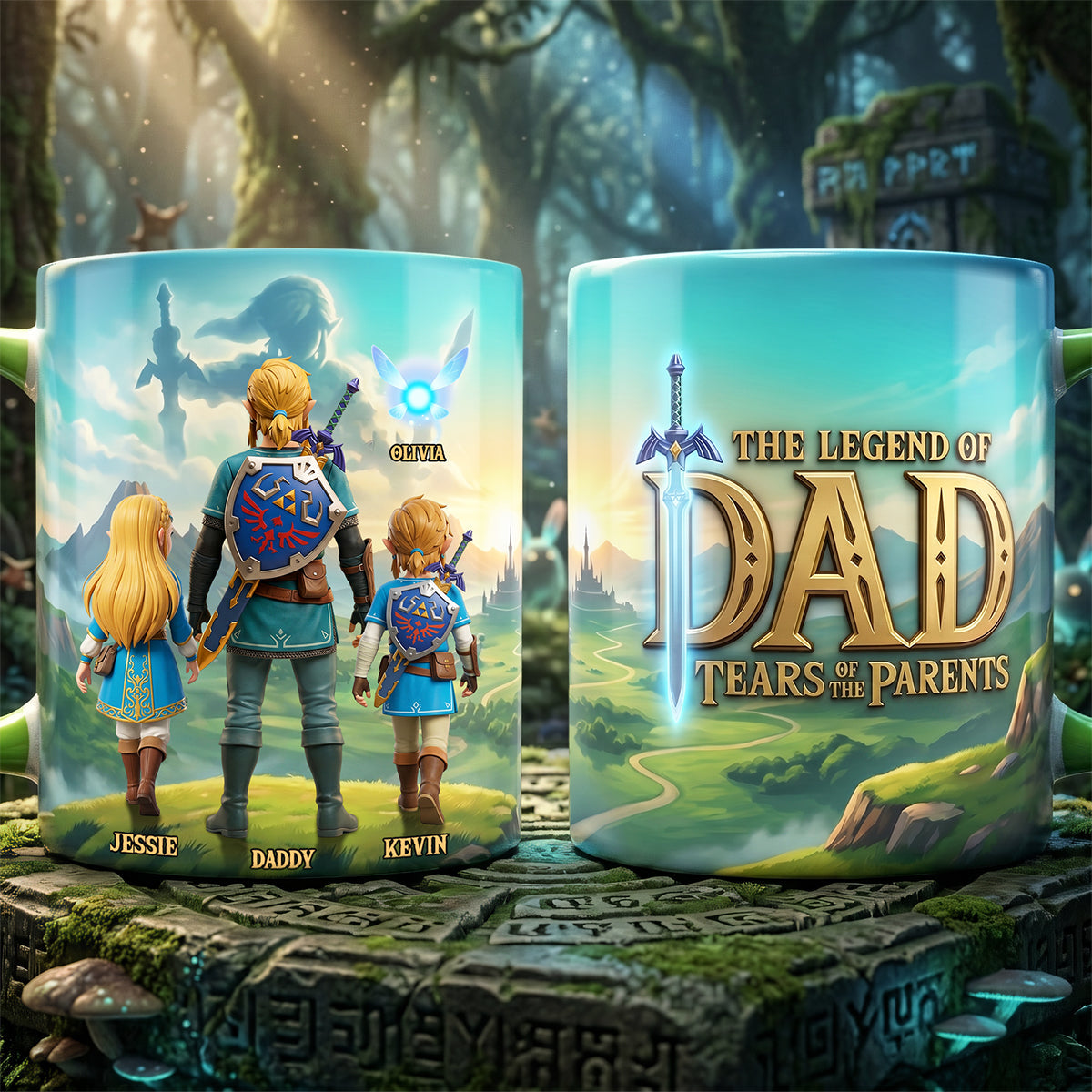 Personalized Accent Mug for Dad The Legend of Dad Tears Gift
