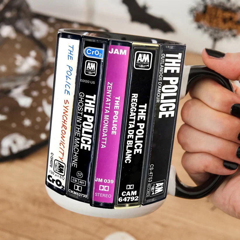 Retro Cassette Accent Mug with The Police Album Designs | Gift Idea GradoCreations