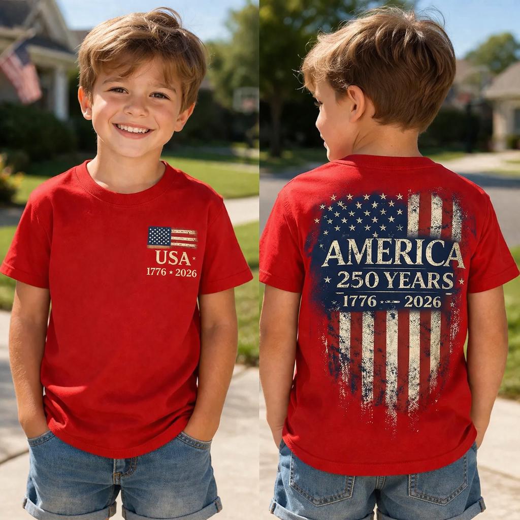 America 250th Anniversary Kids T-Shirt Personalized Gift HN590 - Kid T-Shirt GradoCreations