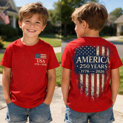 America 250th Anniversary Kids T-Shirt Personalized Gift HN590 - Kid T-Shirt GradoCreations