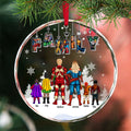 Personalized Superhero Family Glass Ornament Gift for Christmas