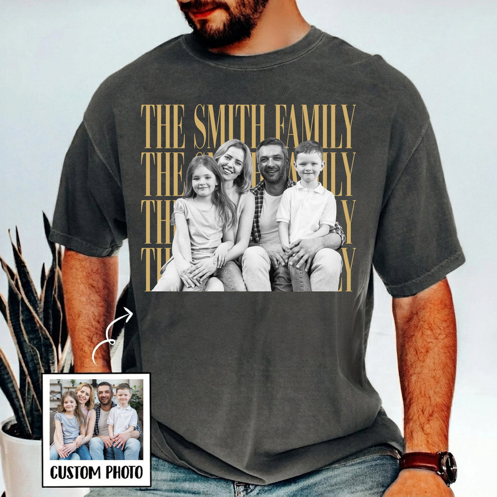 Custom Family Photo Comfort Shirt Personalized Gift for Mom Comfort Shirt GradoCreations