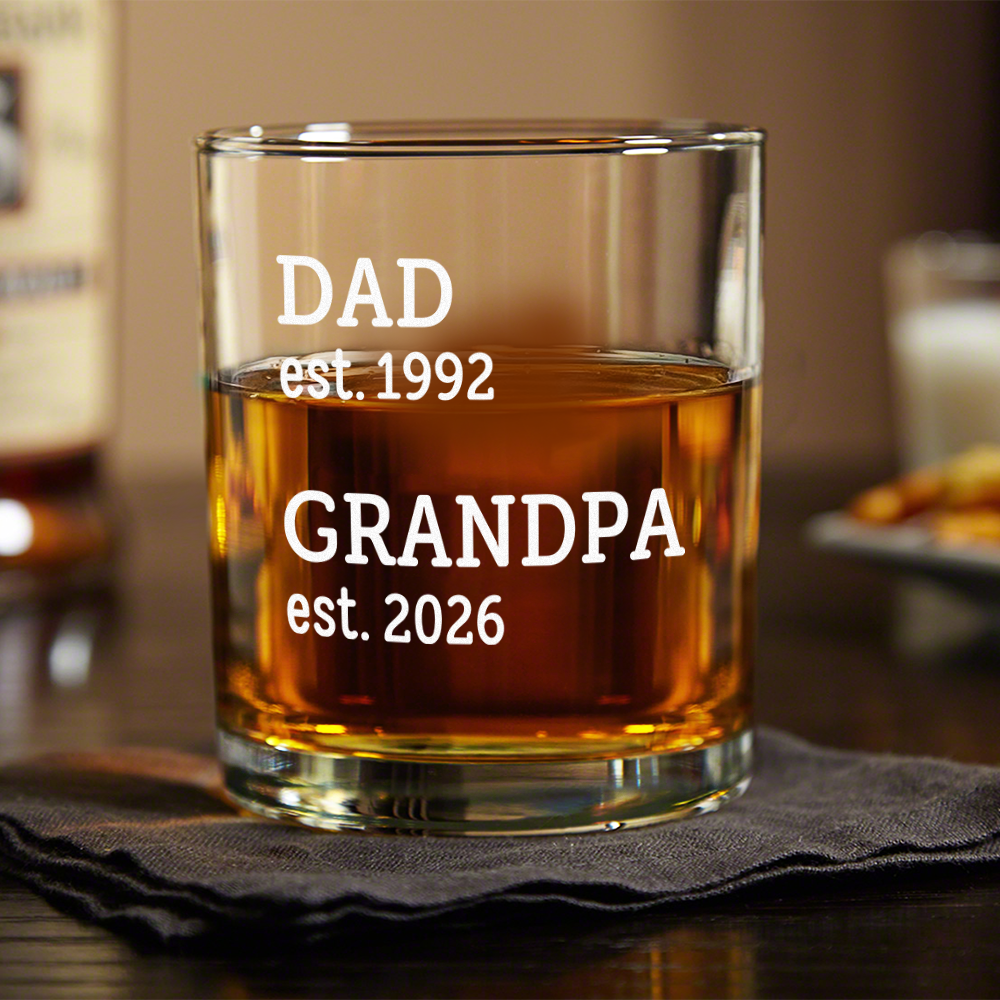 Personalized Whiskey Glass Custom Dad Gift for Father's Day HN590 - Print Rock Glass GradoCreations
