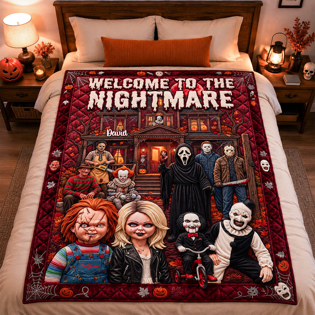 Personalized Halloween Blanket Custom Name Horror Gift Cozy Decor Blanket GradoCreations