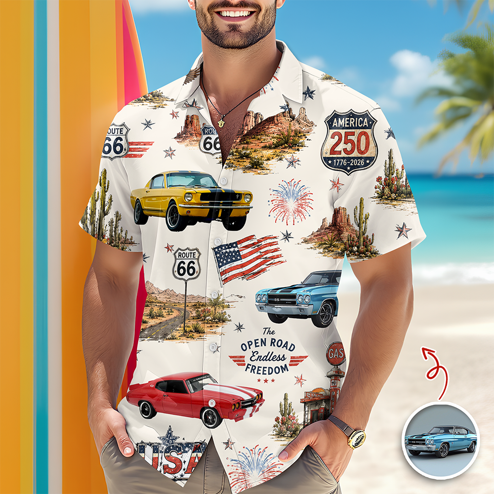 Custom Vintage Car Aloha Shirt Personalized Gift for Dad HN590 - AOP Hawai Shirt GradoCreations