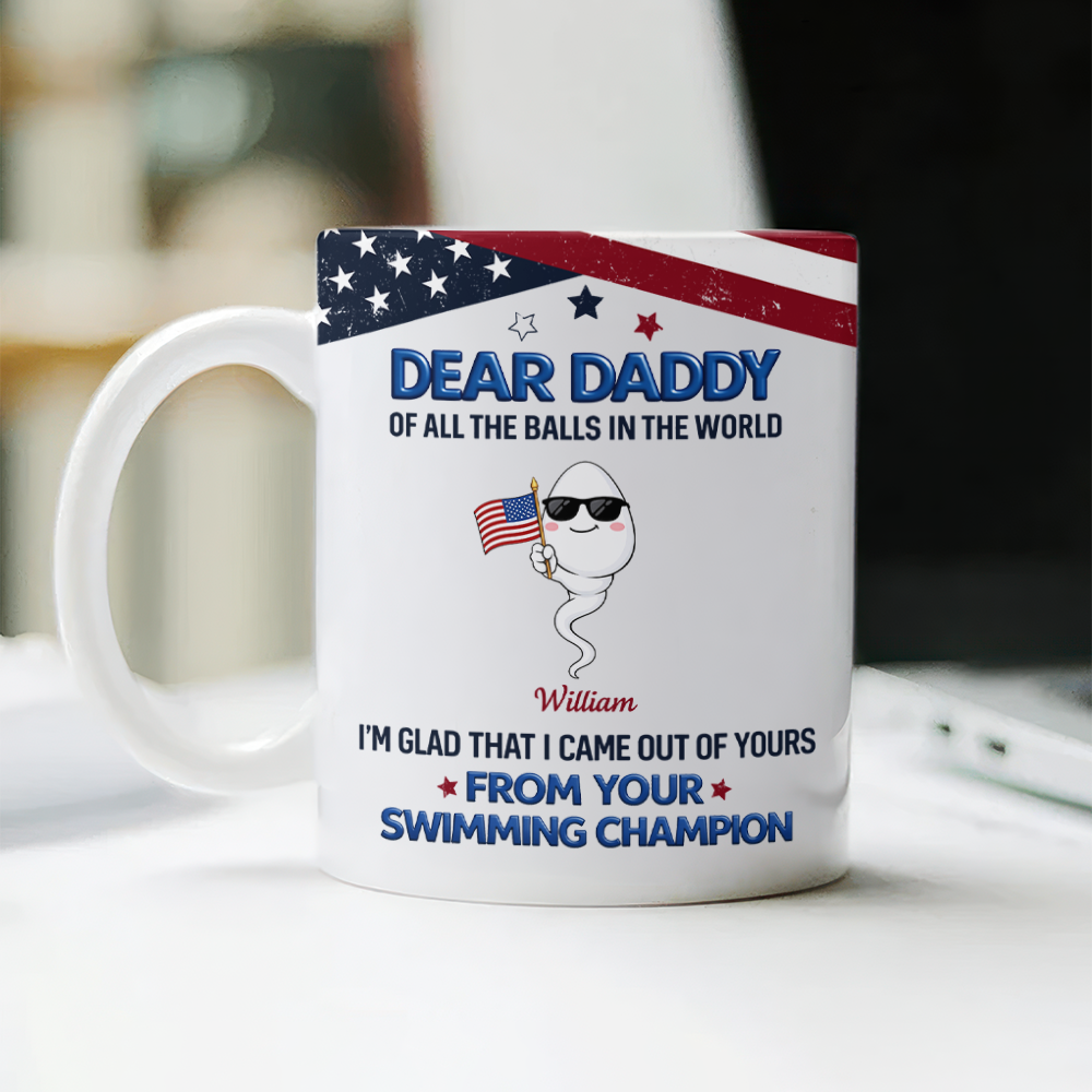 Personalized Full Mug Custom Kids Names Gift for Dad HN590 - edge to edge mug GradoCreations