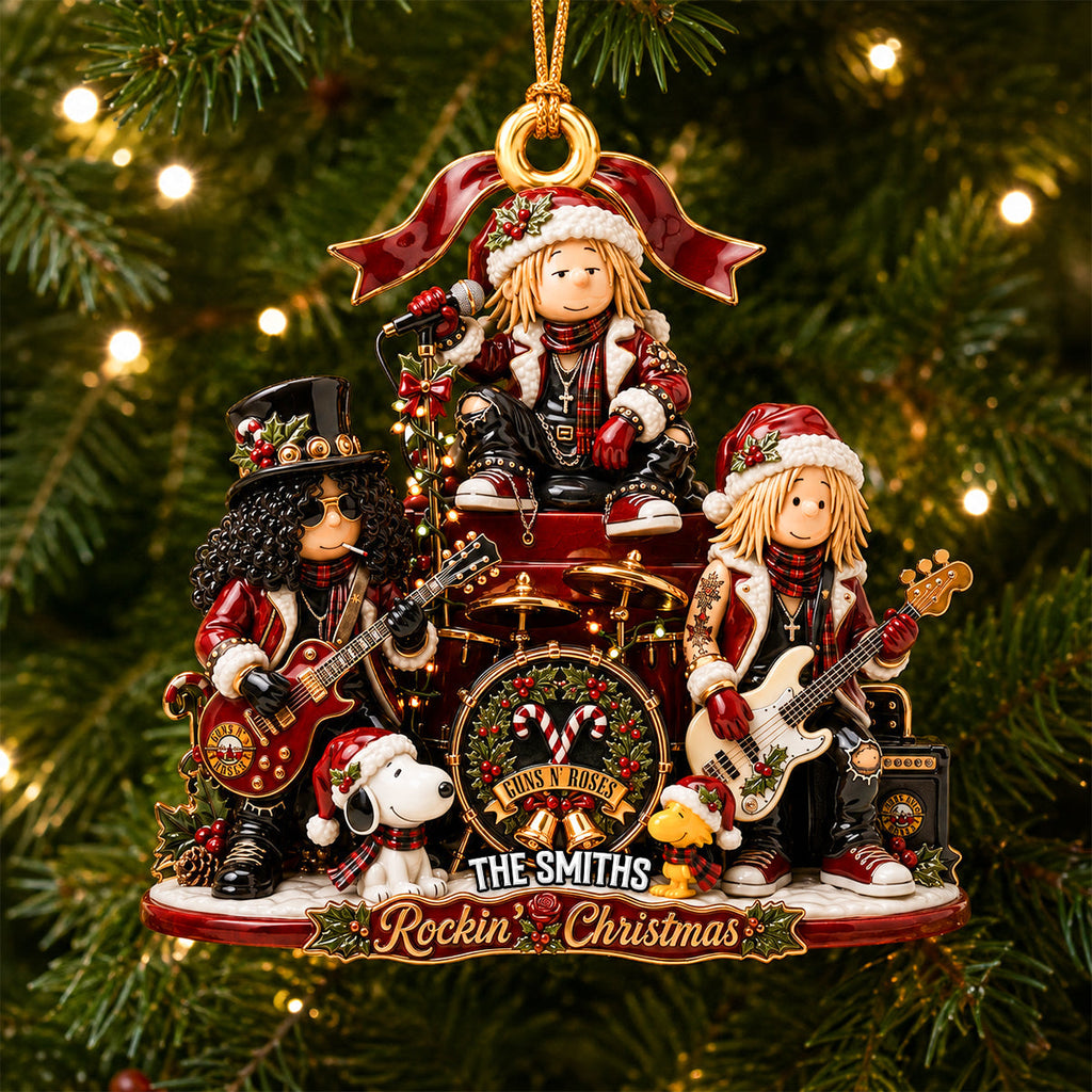 Personalized Rock Band Christmas Acrylic Ornament Gift Ornament GradoCreations