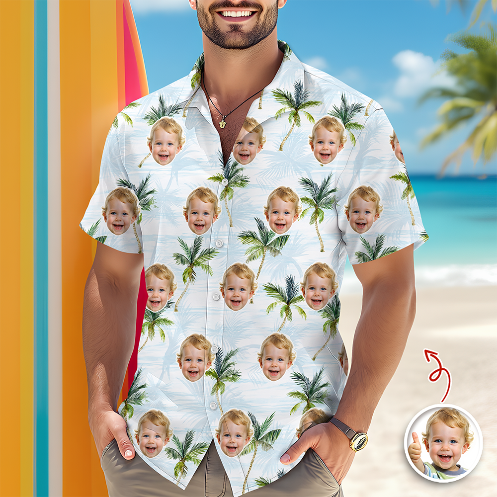 Custom Photo Hawaiian Shirt Personalized Gift for Dad HN590 - AOP Hawai Shirt GradoCreations