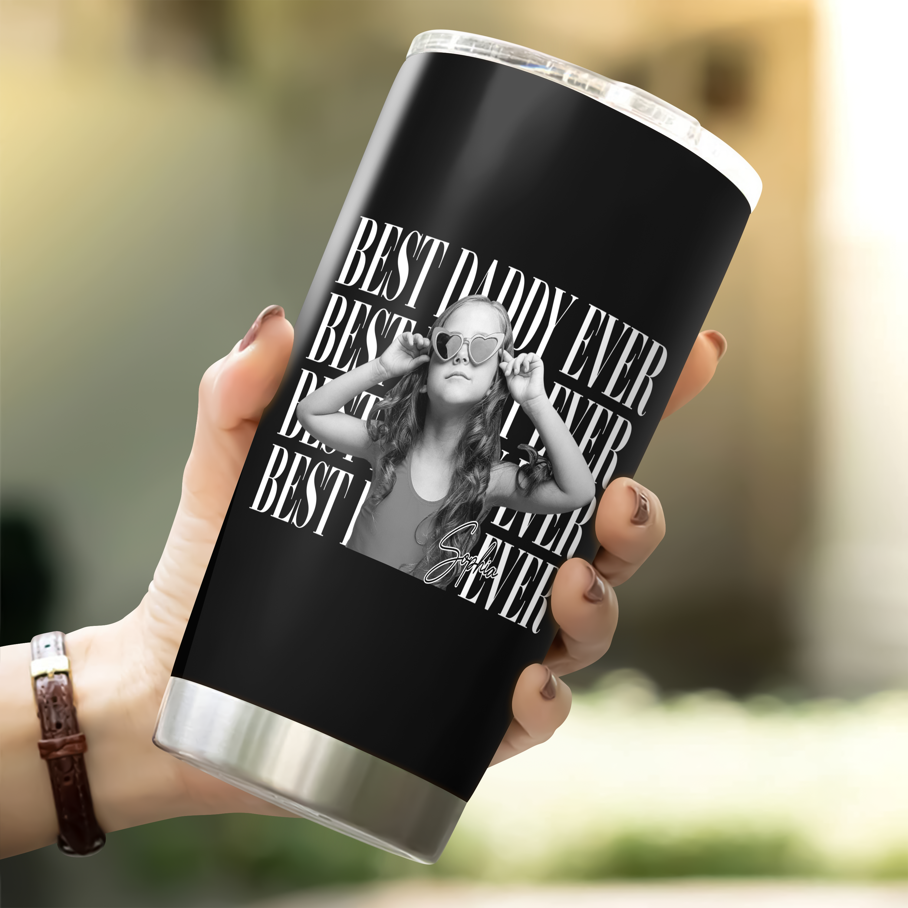 Personalized Photo Tumbler Custom Kid Picture Gift for Dad HN590 - Fat Tumbler GradoCreations