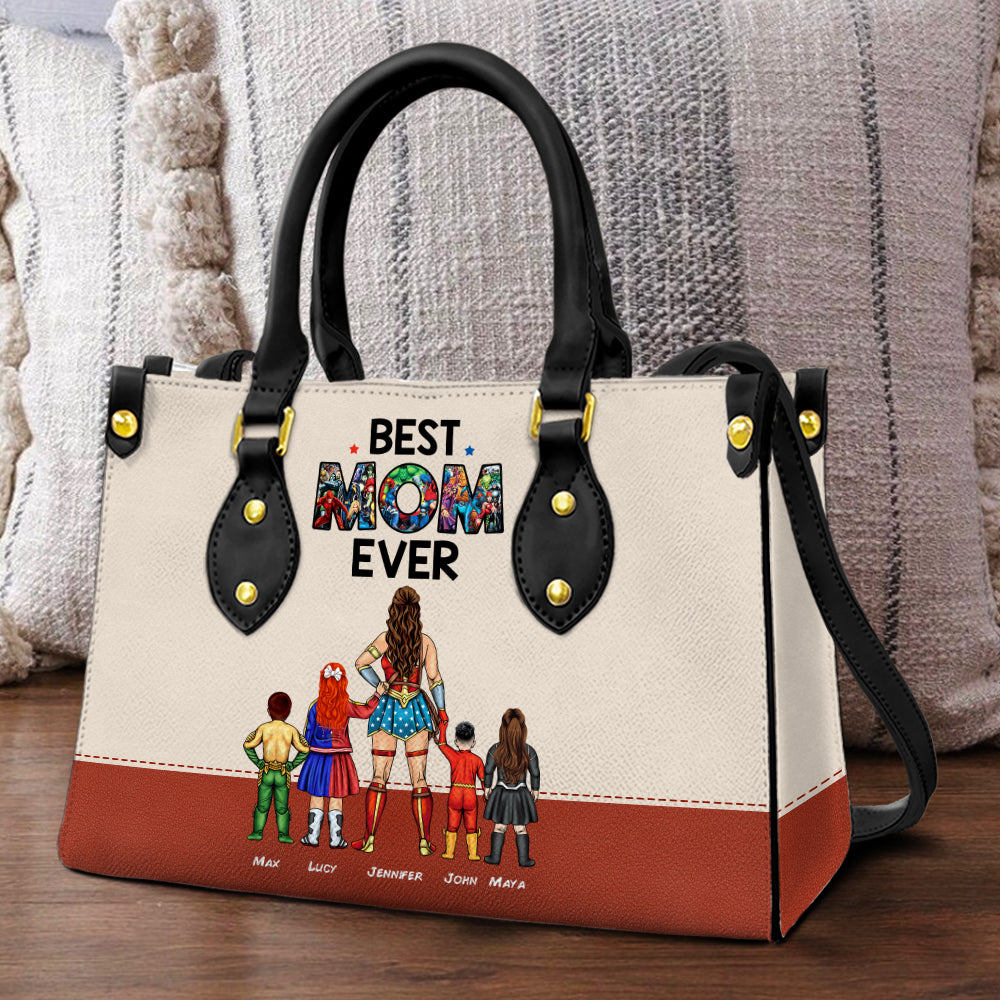 Personalized Super Hero Mom Purse Leather Bag Gift for Mom