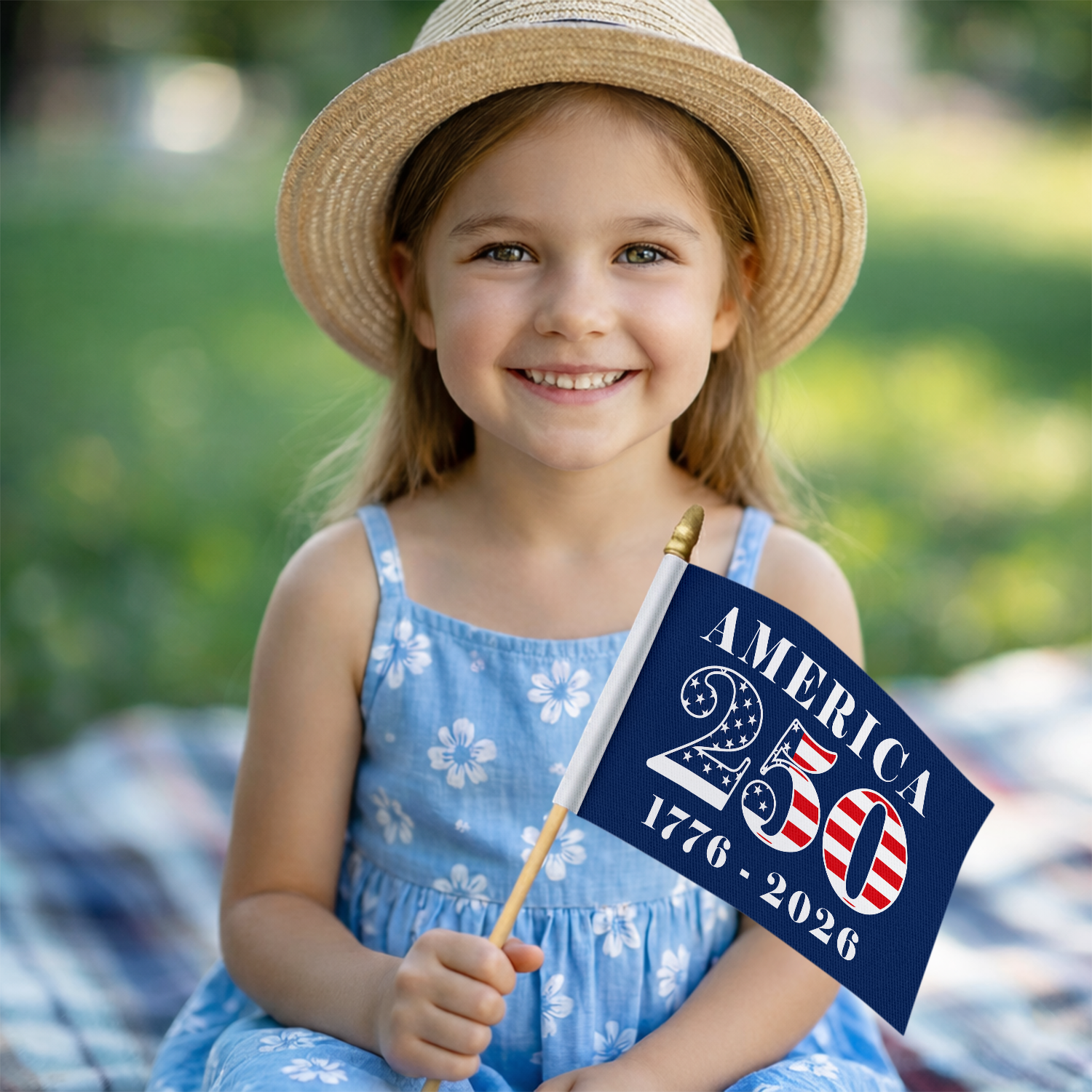 Personalized Handheld Flag 250th Anniversary Patriotic Gift HN590 - Handheld Flag GradoCreations