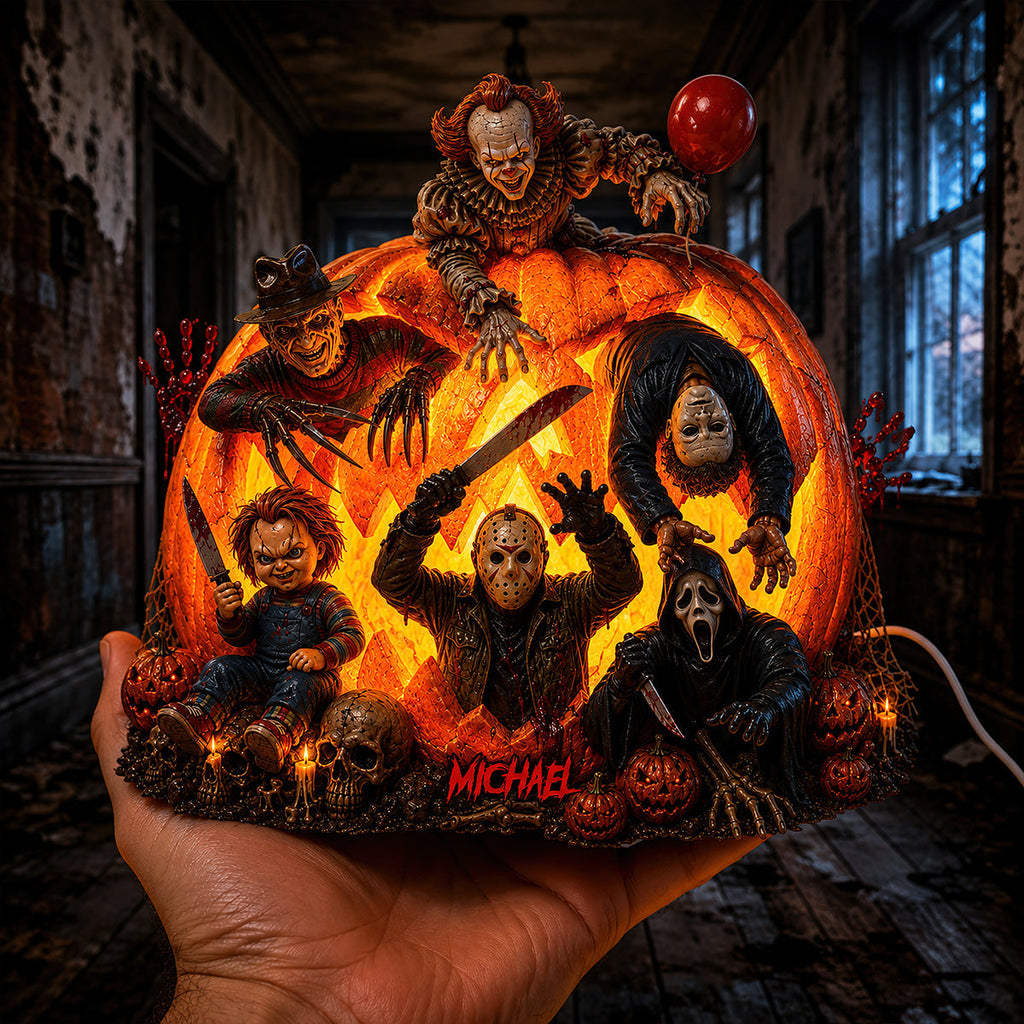 Personalized Scary Villain Acrylic Light Box Halloween Gift for Horror Lovers Acrylic Light Box GradoCreations