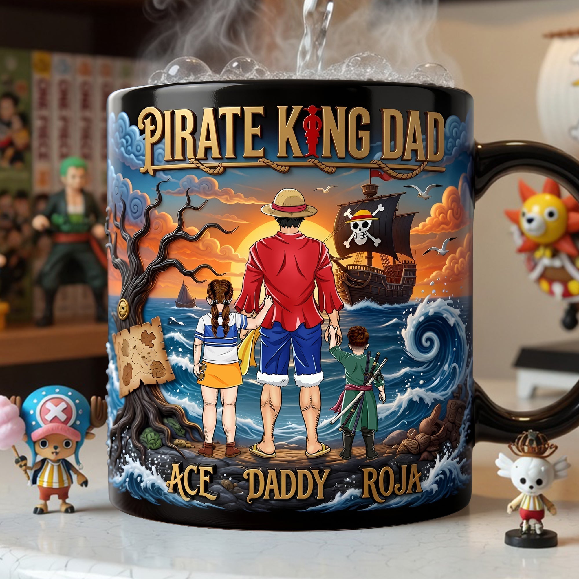 Personalized Color Changing Mug Pirate King Dad Gift for Him