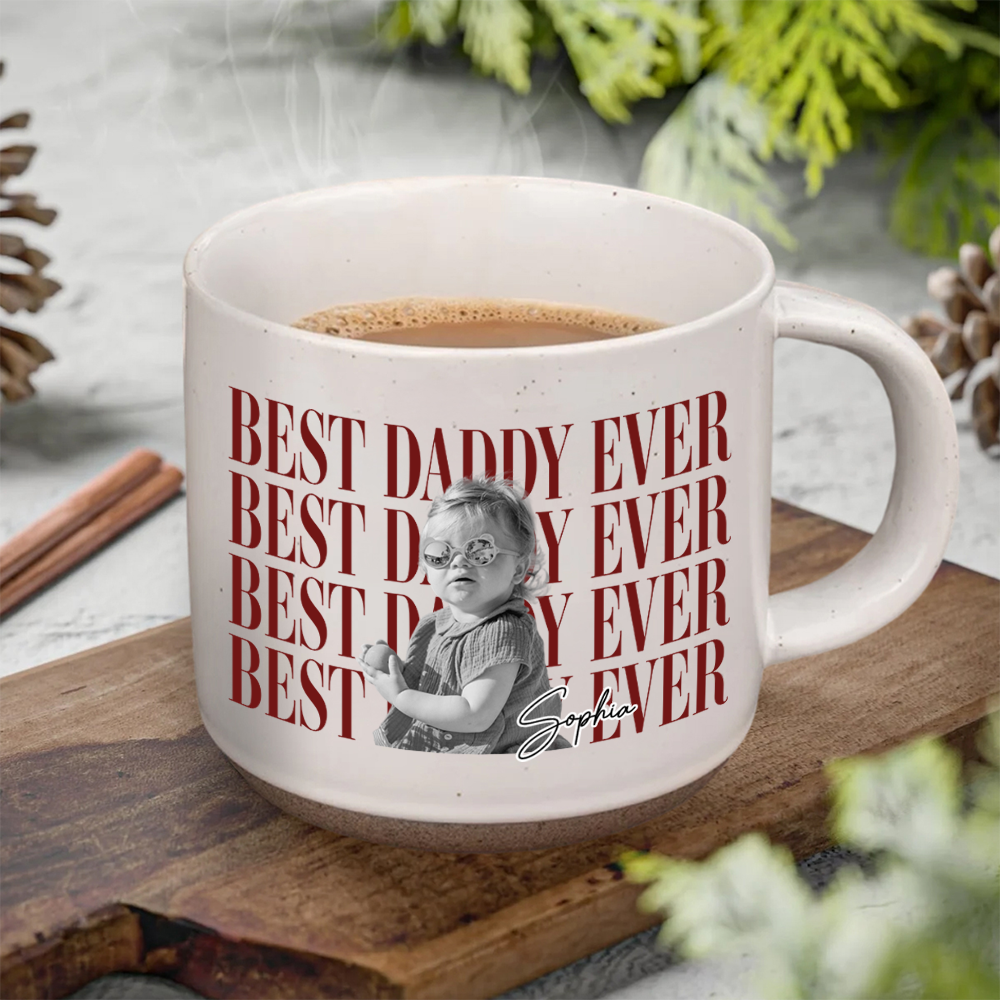 Personalized Vintage Photo Pottery Mug Best Dad or Mom Gift HN590 - Pottery Mug GradoCreations