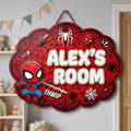 Personalized Spider-Man Room Sign Custom Wood Decor for Kids