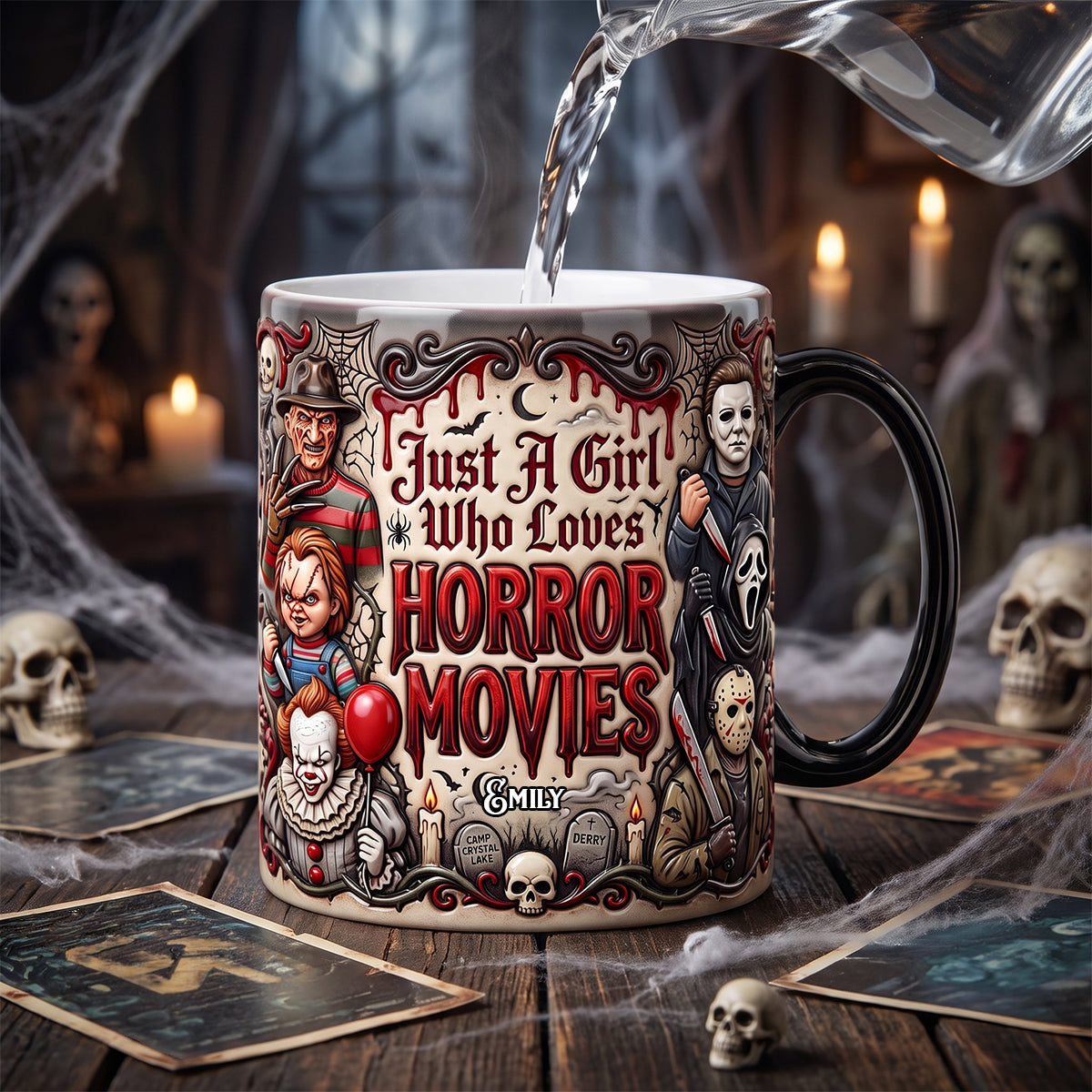 Personalized Horror Movies Coffee Mug Unique Gift for Horror Lovers Mug GradoCreations