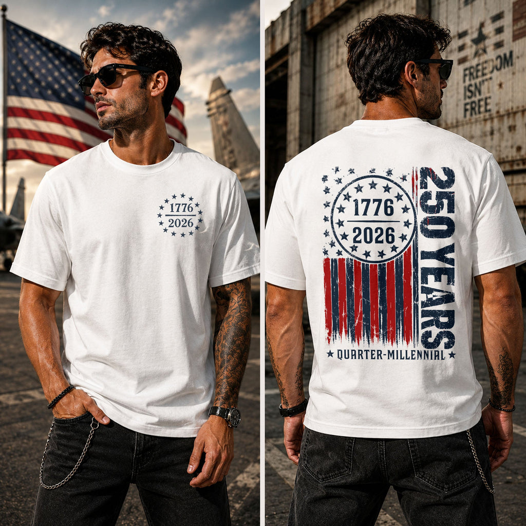 Personalized 4th of July Comfort Shirt Custom USA Flag Gift Back&Front Comfort Shirt GradoCreations