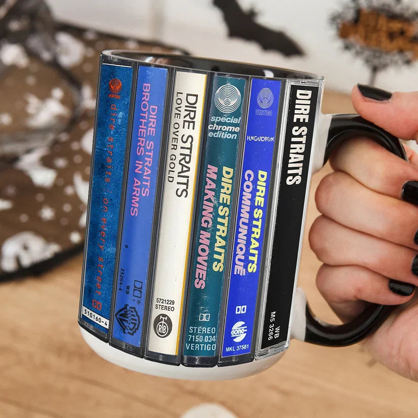 Retro Dire Straits Cassette Accent Mug Ceramic Drinkware Gift GradoCreations