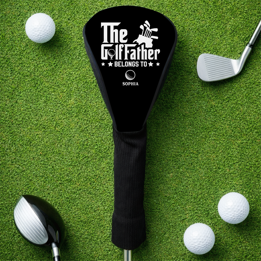 Personalized Golf Head Cover Custom Names Gift for Dad HN590 - Golf Club Head Cover GradoCreations