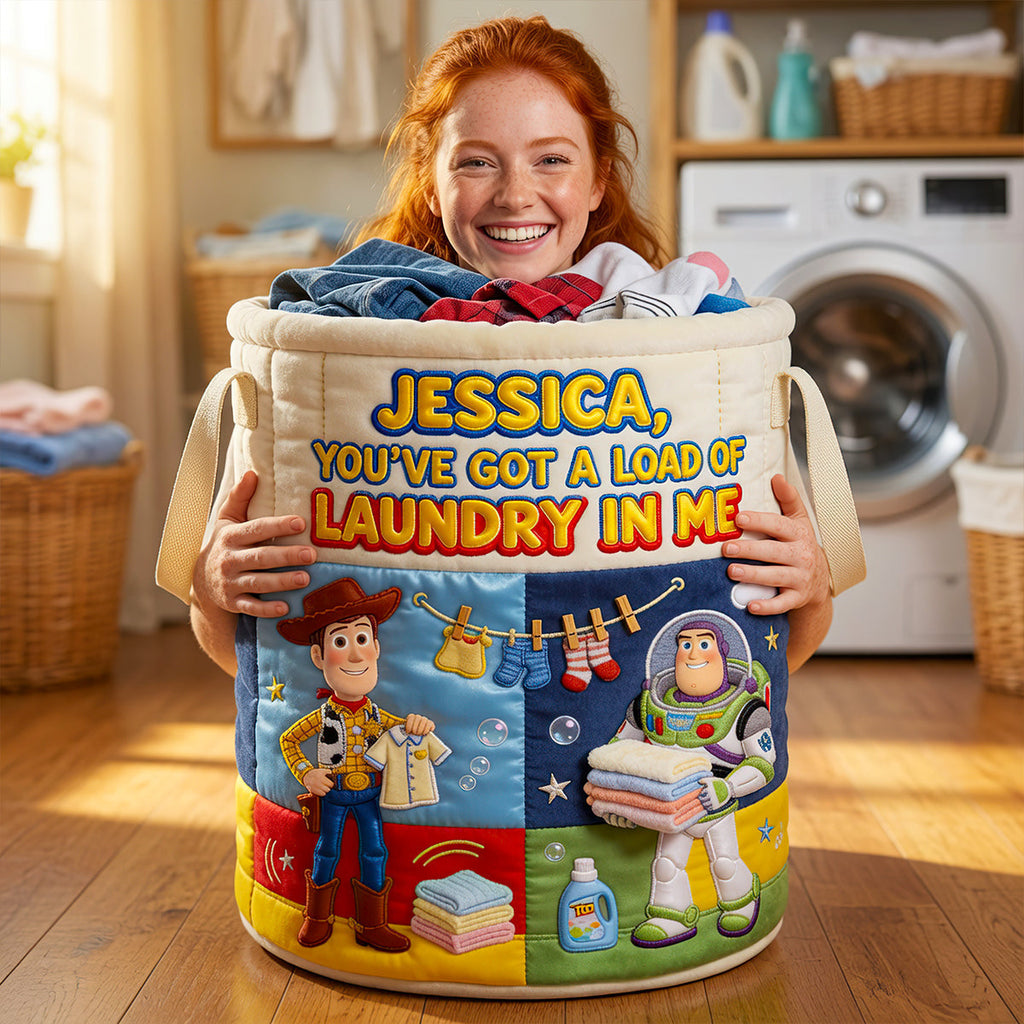 Personalized Quilted Laundry Basket Custom Name Gift for Kids Quilted Laundry Basket GradoCreations