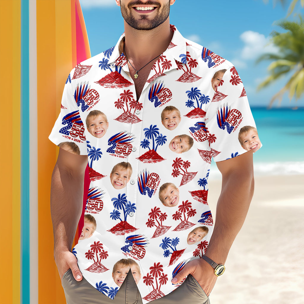 Custom Photo 250 Years America Anniversary Hawaiian Shirt Gift HN590 - AOP Hawai Shirt GradoCreations