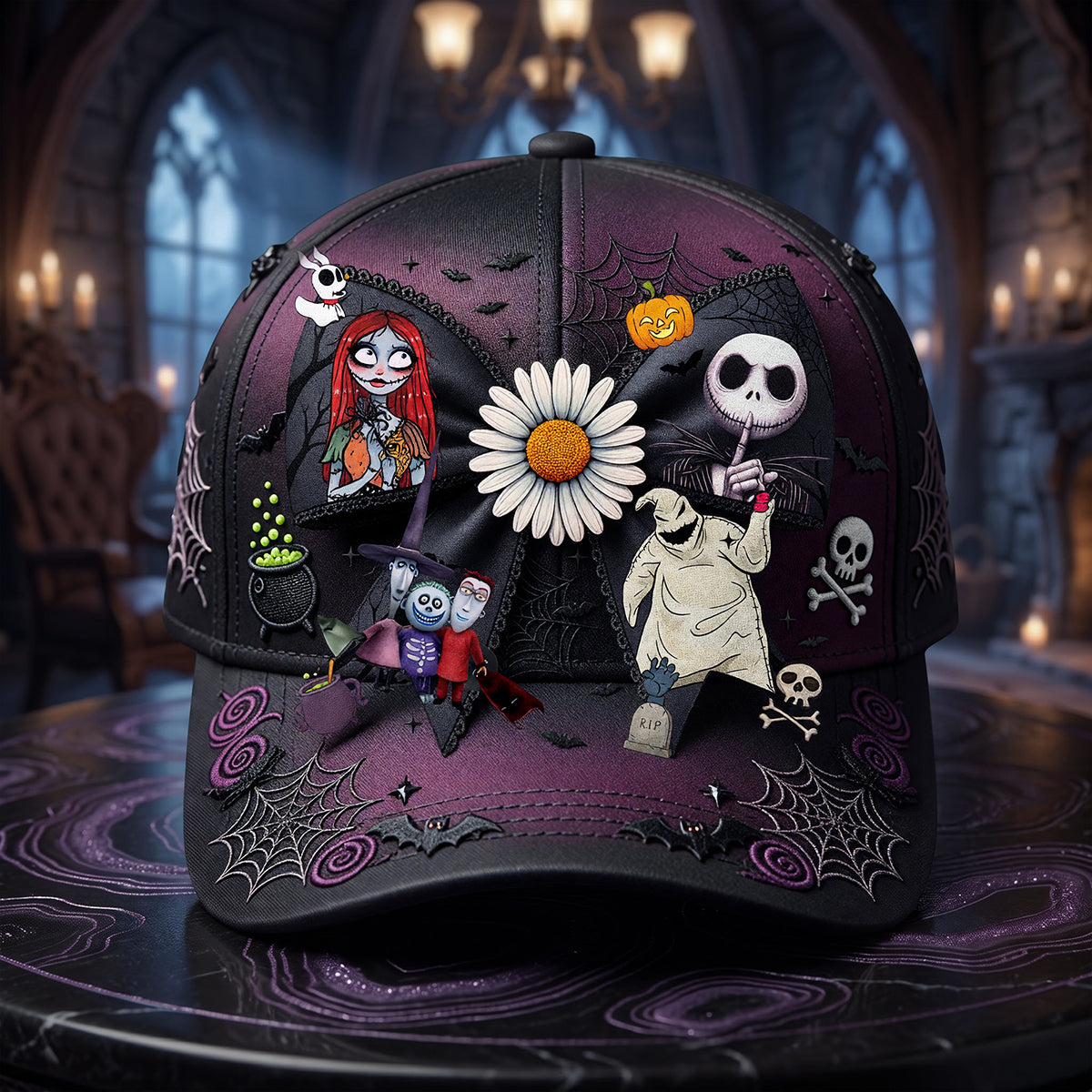 Personalized Spooky Skeleton Classic Cap for Movie Fans Halloween Gift Classic Cap GradoCreations