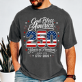 Personalized Comfort Shirt God Bless America 4th of July Gift Comfort Shirt GradoCreations