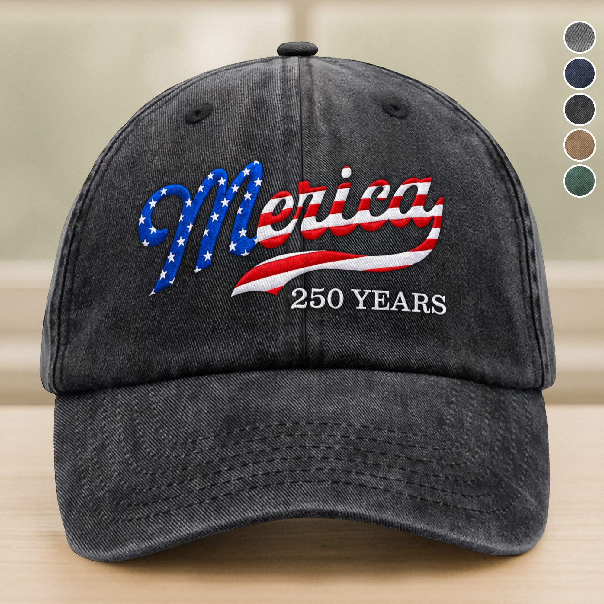 Personalized Embroidered Baseball Cap Merica Gift for Dad HN590 - Embroidered Baseball Cap GradoCreations