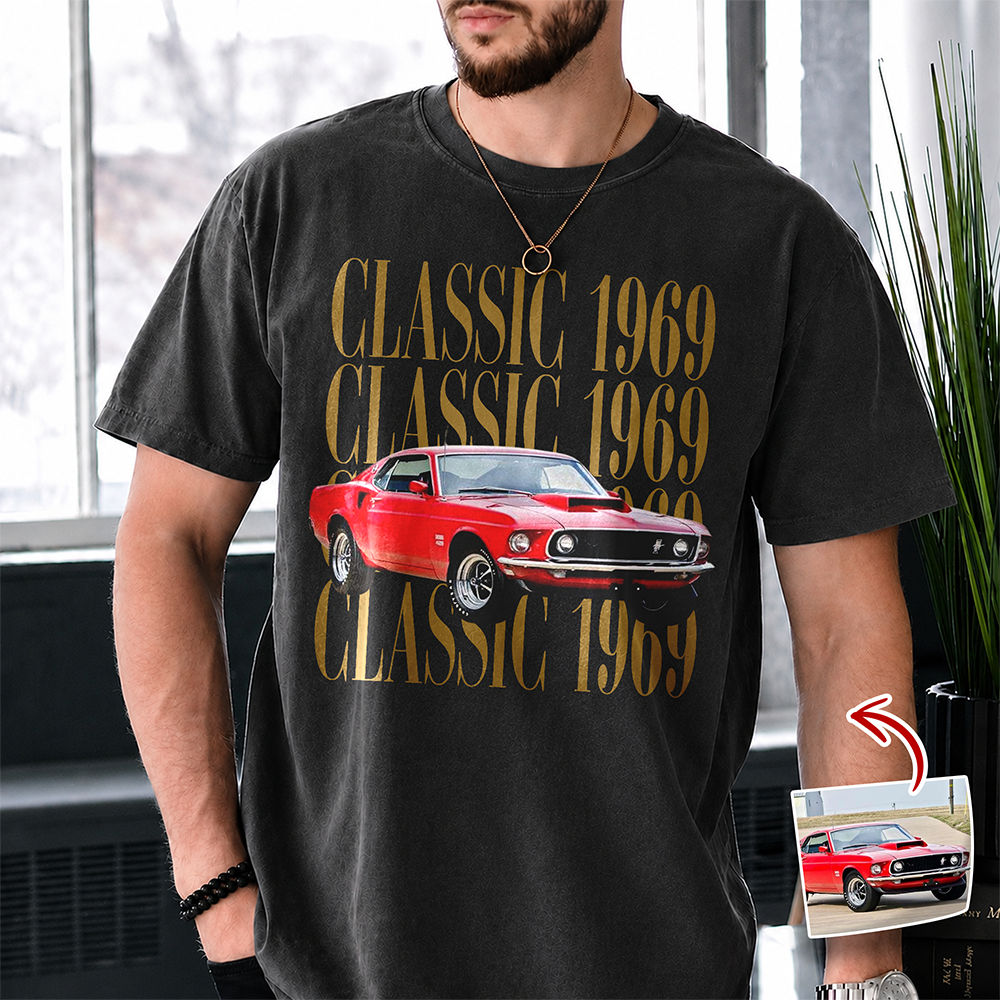 Personalized Car Photo Comfort Shirt Custom Gift for Car Lovers Comfort Shirt GradoCreations