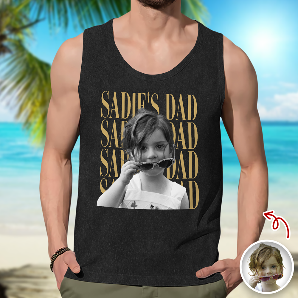 Personalized Vintage Photo Tank Top Custom Gift for Dad HN590 - 3D Tanktop GradoCreations