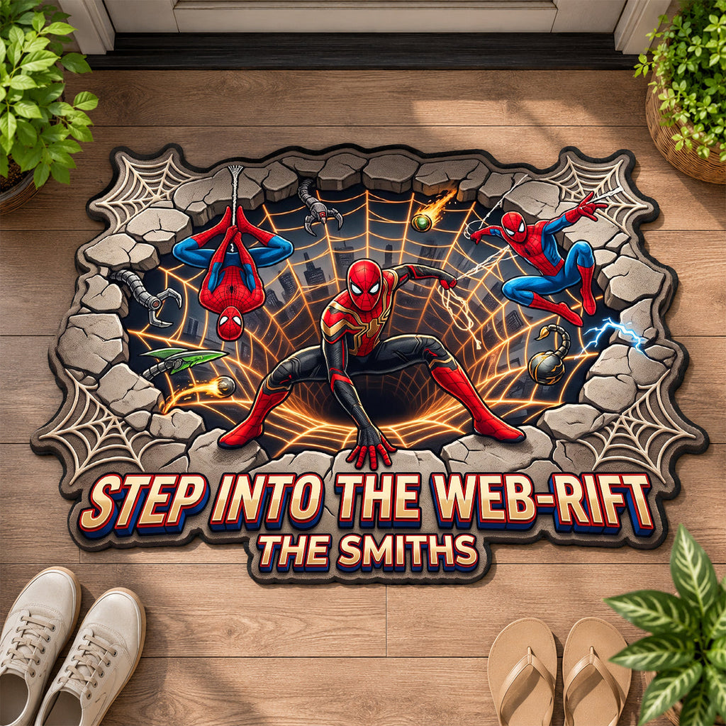 Personalized Spider-Man Doormat Custom Family Name Gift Custom Shape Doormat GradoCreations