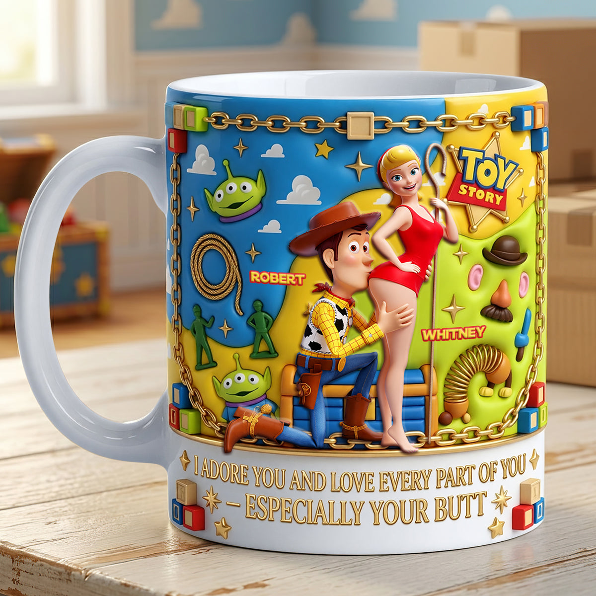 Personalized Toy Story Mug Custom Name Gift for Couple