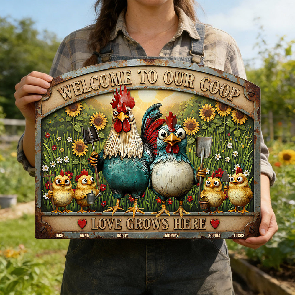 Personalized Metal Garden Stake Welcome Sign for Farmers & Family