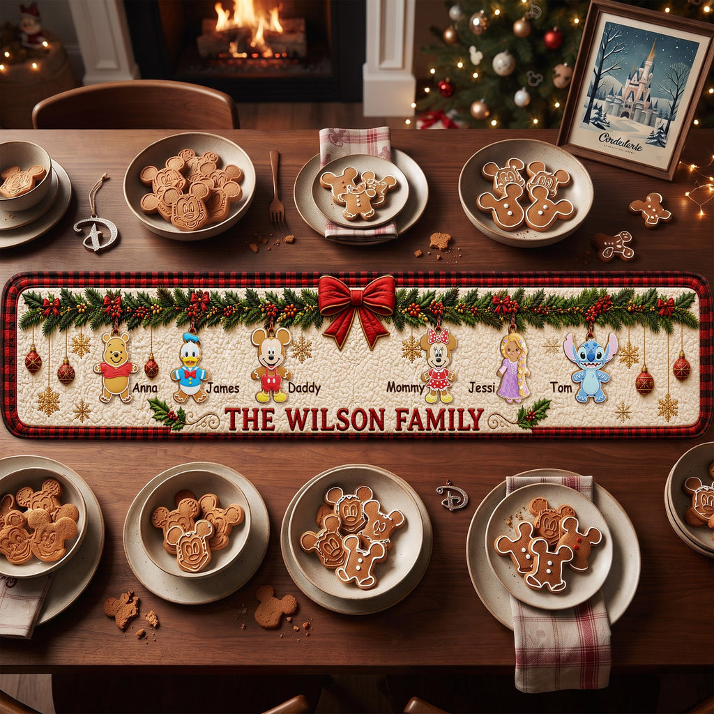 Personalized Christmas Table Runner Custom Family Name Gift Quilt Table Runner GradoCreations