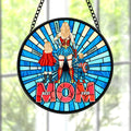 Personalized Stained Glass Suncatcher for Mom | Superhero Gift