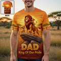 Personalized Lion Dad AOP Shirt Gift for Patriotic Men