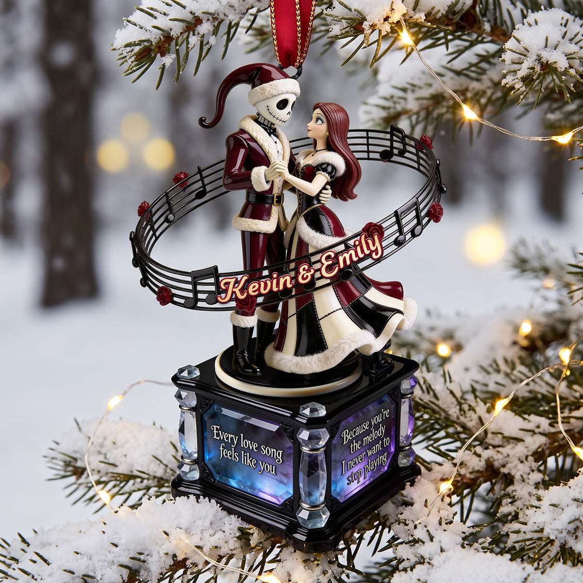 Personalized Christmas Acrylic Ornament for Couple Gift Ornament GradoCreations