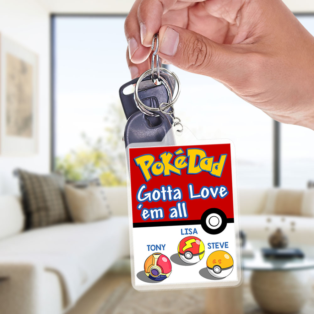 Personalized Acrylic Keychain for Dad - Father's Day Gift - Cartoon Family Style