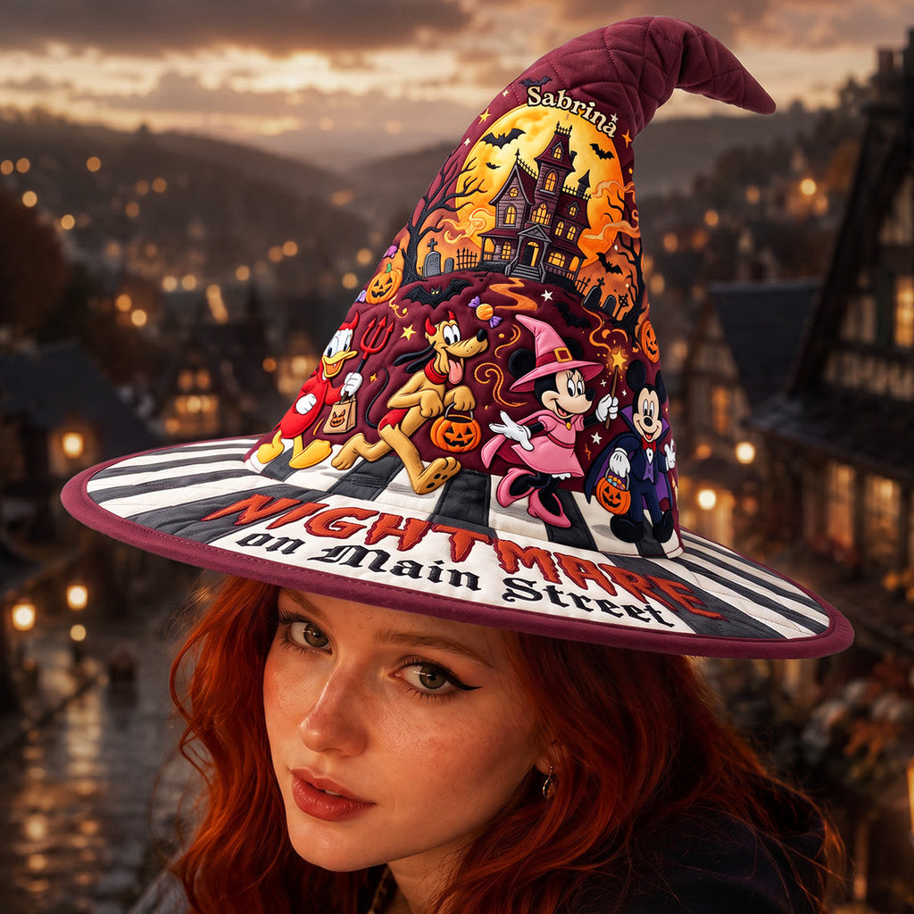 Personalized Quilted Witch Hat Custom Name Halloween Gift Quilt Witch Hat GradoCreations
