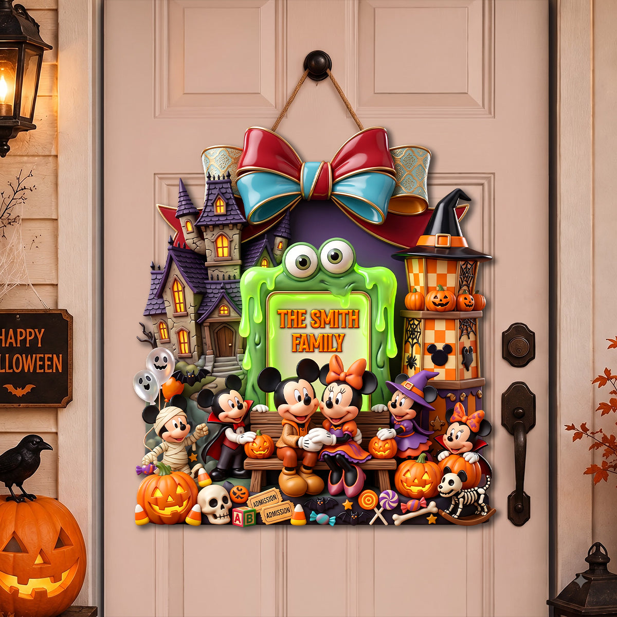 Personalized Halloween Family Wood Sign Custom Name Decor Wood Sign GradoCreations