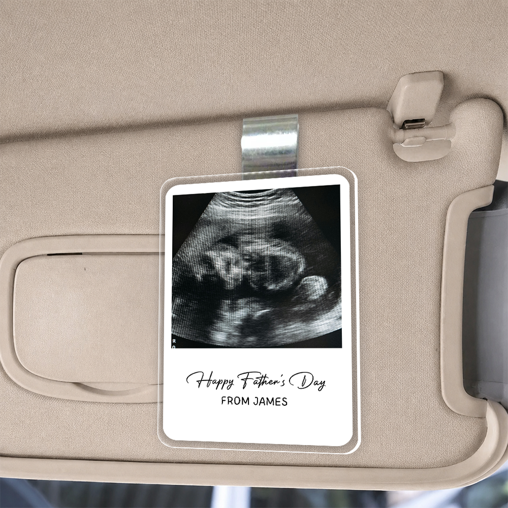Personalized Acrylic Car Visor Clip Custom Photo Gift for Dad HN590 - Acrylic Car Visor Clip GradoCreations