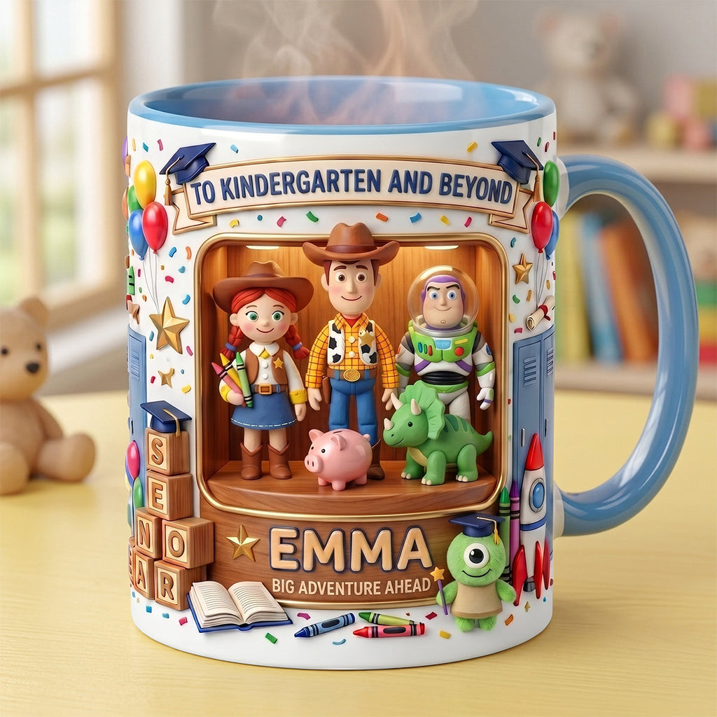 Personalized Kids Mug with Toy Design for Back to School Gift