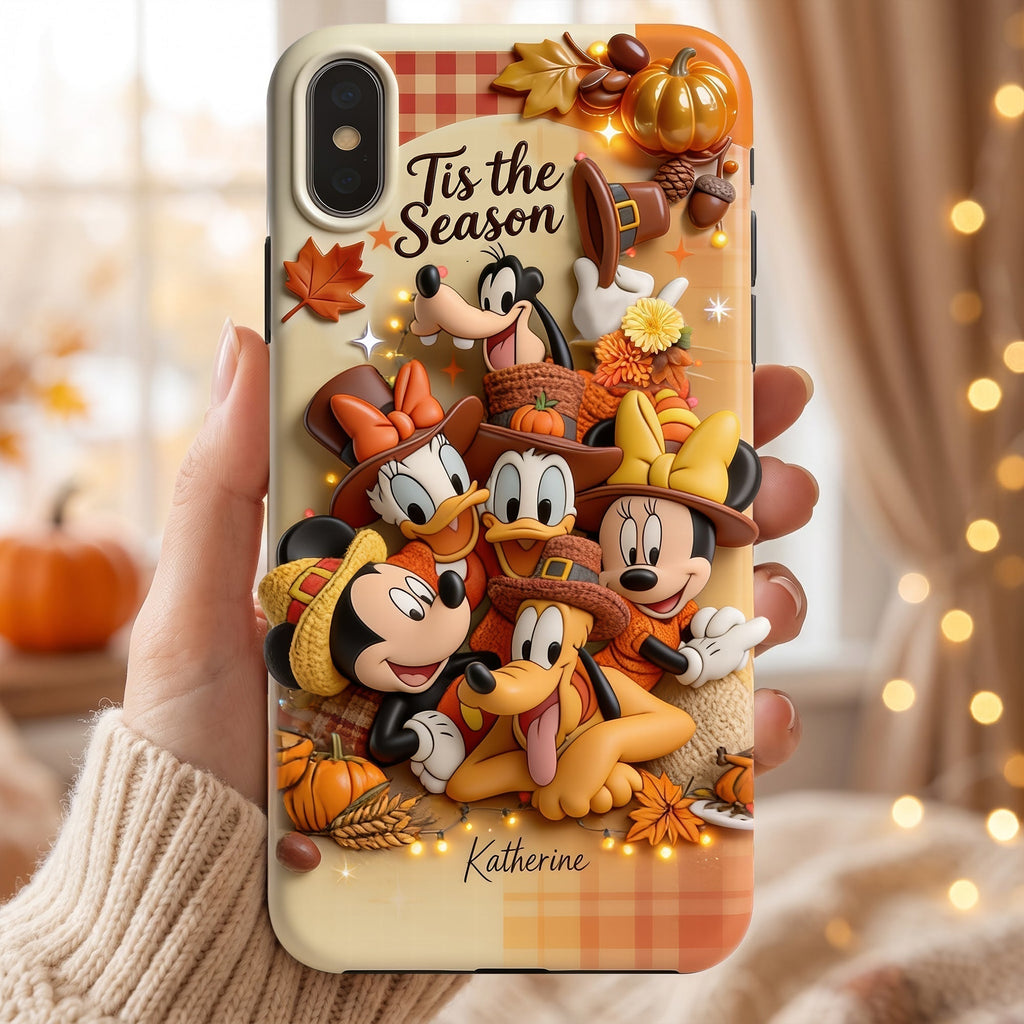 Personalized Fall Phone Case Tis The Season Custom Name Gift for Her Phone Case GradoCreations